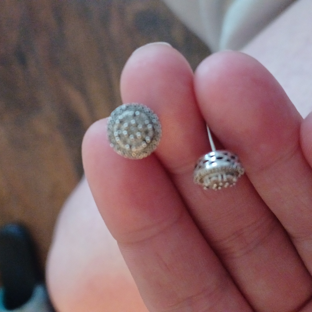 Sterling silver diamond earrings